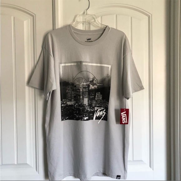 Vans 💯 % Cotton Graphic Skull Setter Gray Silver Black Short Sleeve Tee L - Picture 2 of 9